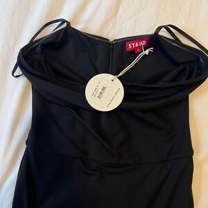 Staud Black Strapless Dress